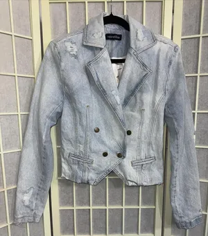 Revolve Retrofête Vivienne‎ Denim Distressed Preppy Designer Jacket SMALL thumbnail 1