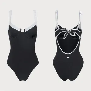 Berlook Contrast Trim Knotted One-Piece Swimsuit 06 thumbnail 6