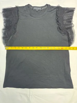 English Factory Mixed Media Tulle Flutter Sleeve Knit Top thumbnail 8