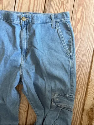 Levi's Light Wash Denim Cargo Pants Size 30 thumbnail 2