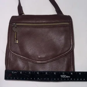 Vintage Y2k Fossil Boho Hippie Gypsy Brown Crossbody Genuine Leather Purse‎ Bag thumbnail 14