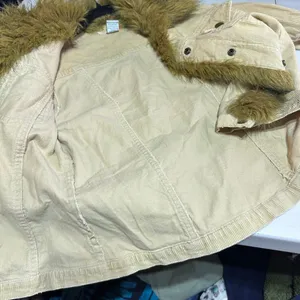 Y2K Vintage Vibe Anthropologie Tulle Brown Corduroy Faux Fur Trim Jacket Size‎ S thumbnail 9