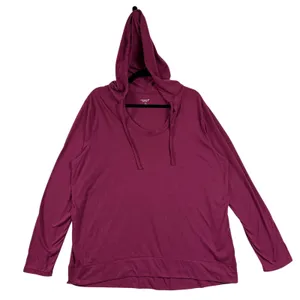 Old Navy XXL Maroon Go-Dry Top Lightweight Activewear Hooded Long Sleeve Layers‎ thumbnail 1