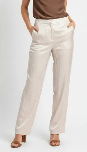 H&M Tan Shiny Metallic Trouser Pants 4 NEW thumbnail 1
