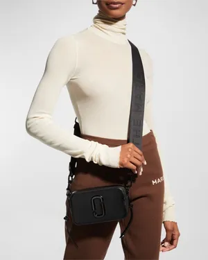 MARC JACOBS Black Leather Poly Coating The Snapshot DTM Corssbody Handbag thumbnail 1
