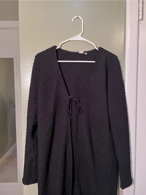 Dolan Left Coast Collection Womens Sz Small Extreme Length Textured Duster Black thumbnail 3