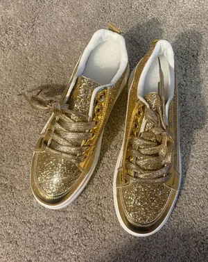 Gold Glitter Women’s Low-Top Sneakers size 43 euro size 11/12 thumbnail 1