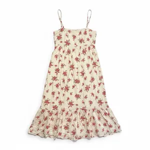 ASTR The Label Ivory Pink Red Floral Pleated Sweetheart Midi Dress Strappy M thumbnail 7