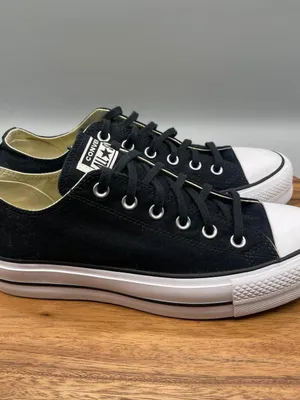 Converse Black and White Low-Top Canvas Sneakers thumbnail 9