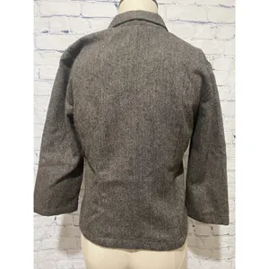 Andrew & Co. Brown Tweed Cropped Jacket Herringbone Pattern, 3/4 sleeves Medium thumbnail 4