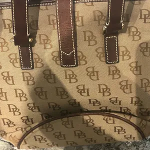 Dooney & Bourke Beige and Dark Brown Monogram Bucket Bag thumbnail 7