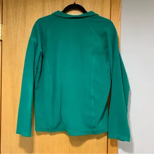 L.L. Bean Women's Green Fleece Quarter Zip Pullover Sweater - Size XL thumbnail 2