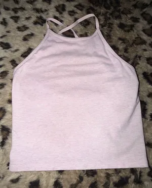 PINK Victoria's Secret Light Pink High Neck Crop Tank thumbnail 1