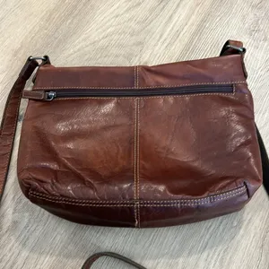 Jack Georges Voyager Uptown Hand Stained Leather Hobo Bag Adjustable Strap. EUC thumbnail 2