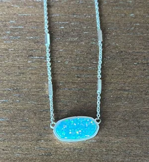 Kendra Scott Elisa Necklace Turquoise with custom chain thumbnail 1
