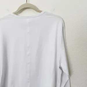 [Athleta] Bright White Supima Cotton Crew Neck Long Sleeve Essential Top Size XL thumbnail 10