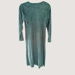 Brett Vintage 90s Teal Green Crushed Velvet Whimsigoth Witchy Maxi Dress Size 6 thumbnail 4