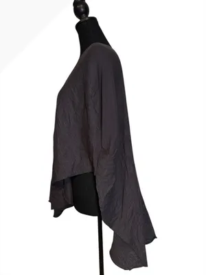 We The Free Gray Oversized Draped Hem Boho Tunic Top thumbnail 3