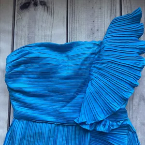 Amur Kelce Cobalt Blue Pleated Flounce Mini Dress thumbnail 8