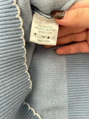 Nikka K Knit Sweater Coquette Cropped Pullover Blue Size M thumbnail 4