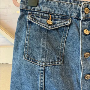 ZARA TRF Button-Front Raw‎ Edge Denim Skirt large size 30 thumbnail 2
