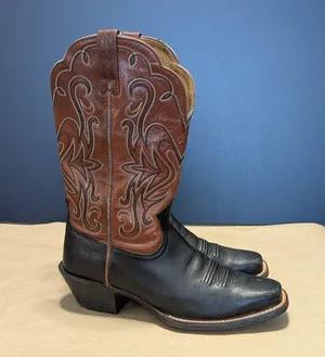 Ariat Legend Square Toe Leather Cowboy Boots Embrodiered Western Cowgirl Womens thumbnail 4
