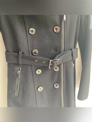 BCBGeneration black wool hooded double breasted winter dress coat Y2K academia thumbnail 5
