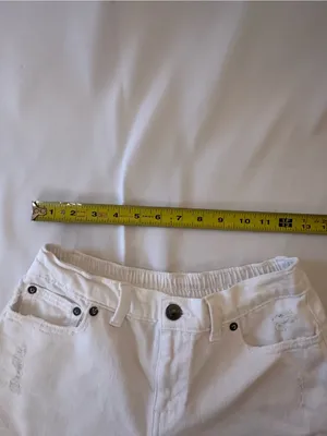 aerie White Distressed Denim Cutoff Shorts thumbnail 3