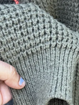 New IN Women’s Waffle Knit Sweater Medium Brown Neon Contrast Stitch thumbnail 10