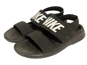 Nike Size 9 Wide Tanjun Women's Sandal Black‎ White 882694-001 Straps thumbnail 1