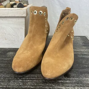 Sam Edelman Tan Rivet Trim Suede Ankle Bootie Shoes 6.5 NEW thumbnail 4