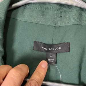 Ann Taylor The Modern Blazer 10 Dried Cilantro‎ Green Relaxed Fit Oversized New thumbnail 8