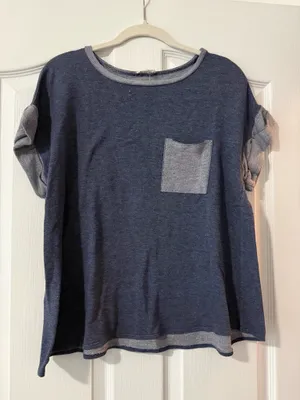 Blushing Heart Top Blue Size M thumbnail 1