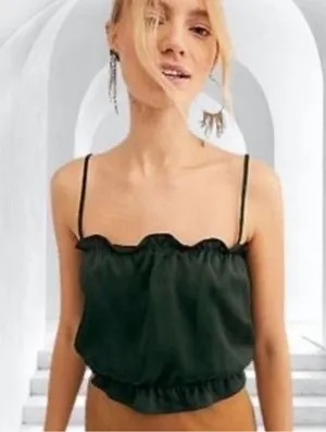 Free People Camisole Top Women's Size L (PTP 13”-18”) NWT Hunter Green thumbnail 1