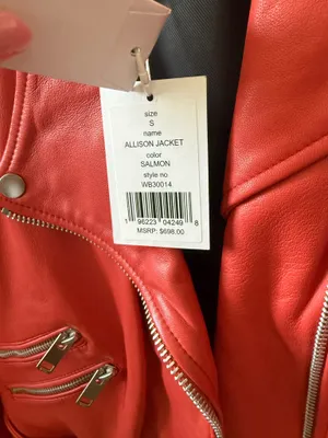 Walter Baker Red Leather Jacket thumbnail 2
