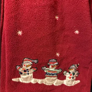 Vintage Premier International Ladies Maroon Christmas Fleece Sweater Plus Sz 2x thumbnail 2
