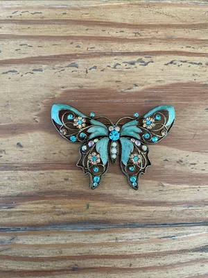 Vintage Nina Ricci for Avon Enamel Butterfly Brooch thumbnail 2