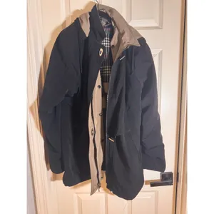 Fleet Street Ltd Womens Black Tan Plaid Lined Hooded Anorak Jacket Size M thumbnail 2