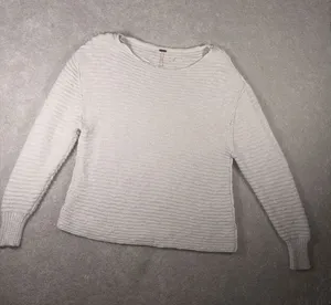 free‎ people ivory ribbed sweater small thumbnail 1