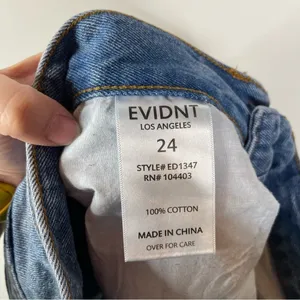 Evidnt Two Tone Jean‎ Mini Skirt Size 24 thumbnail 4