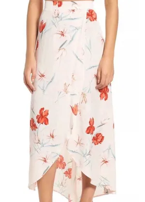 Leith 129. floral printed faux wrap skirt thumbnail 1