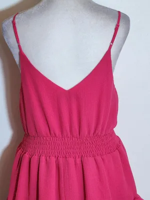 DO+BE Hot Pink Ruffle Mini Dress Size Small Wedding Guest Dress thumbnail 5