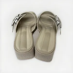 Franco Sarto Platform Wedge Slide Sandals Beige Buckle Comfort Women's US 7.5 thumbnail 4