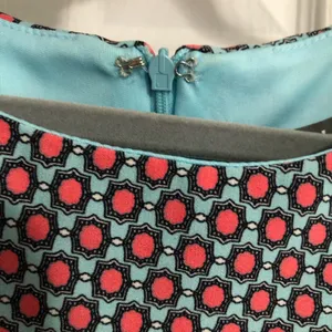 Roz & Ali‎ New geometric dress sleeveless ruched waist pink blue women’s size 12 thumbnail 8