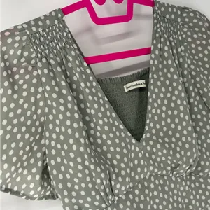 Abercrombie & Fitch Polka Dot Chiffon Ruffle Sleeve Dress thumbnail 10