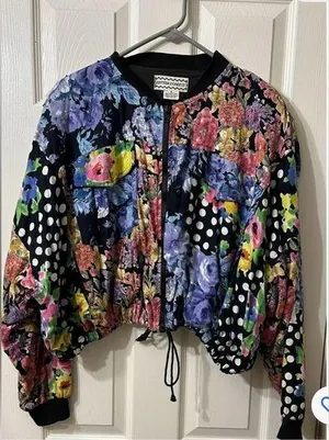 Vintage floral crop jacket thumbnail 1
