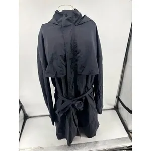 ALO Yoga Crinkle On The Move Black Trench Coat Womens Unisex Size XXL thumbnail 9