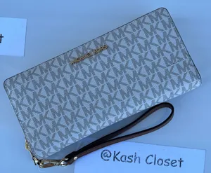 Large Logo Travel Continental Wallet/Wristlet - Vanilla thumbnail 1