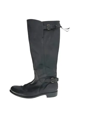 J.Crew Emmett Black Leather Tall Riding Boots Size 7.5 Classic Equestrian Style thumbnail 2