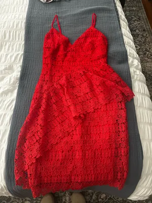 Lulus Red Lace Cocktail Dress thumbnail 3